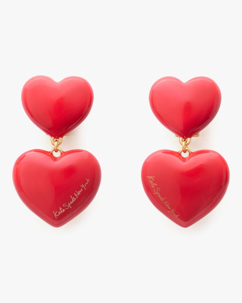 Kate Spade,Heart You Double Drop Earrings,