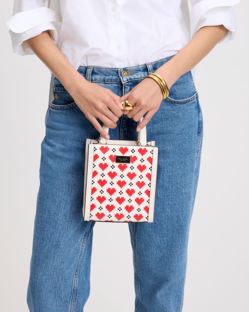 Kate Spade,Manhattan Pixel Hearts Mini Tote,