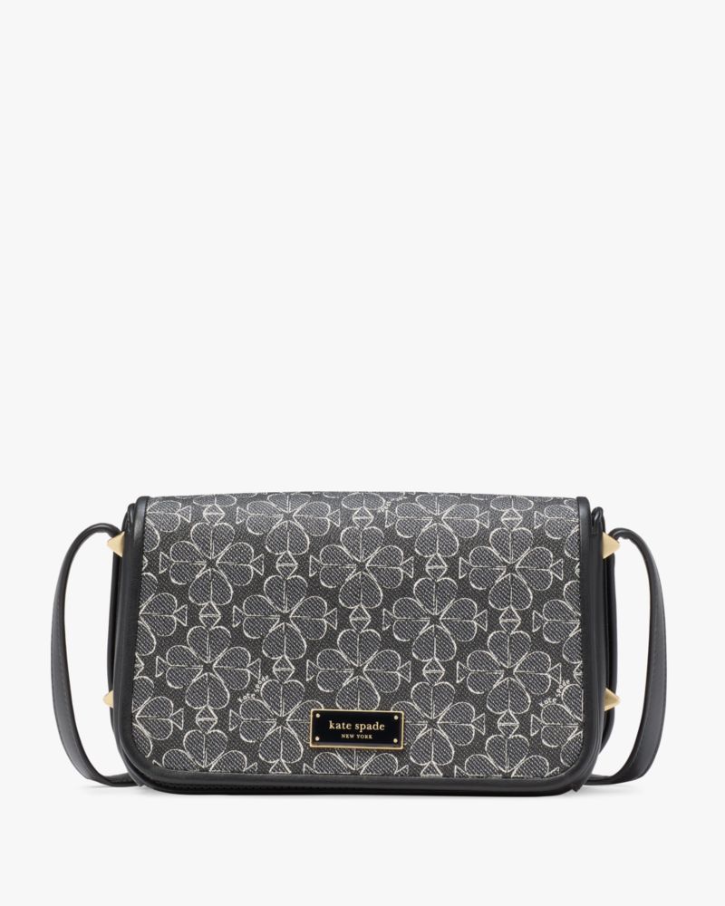 Kate Spade,Liv Spade Flower Coated Canvas Small Flap Crossbody,