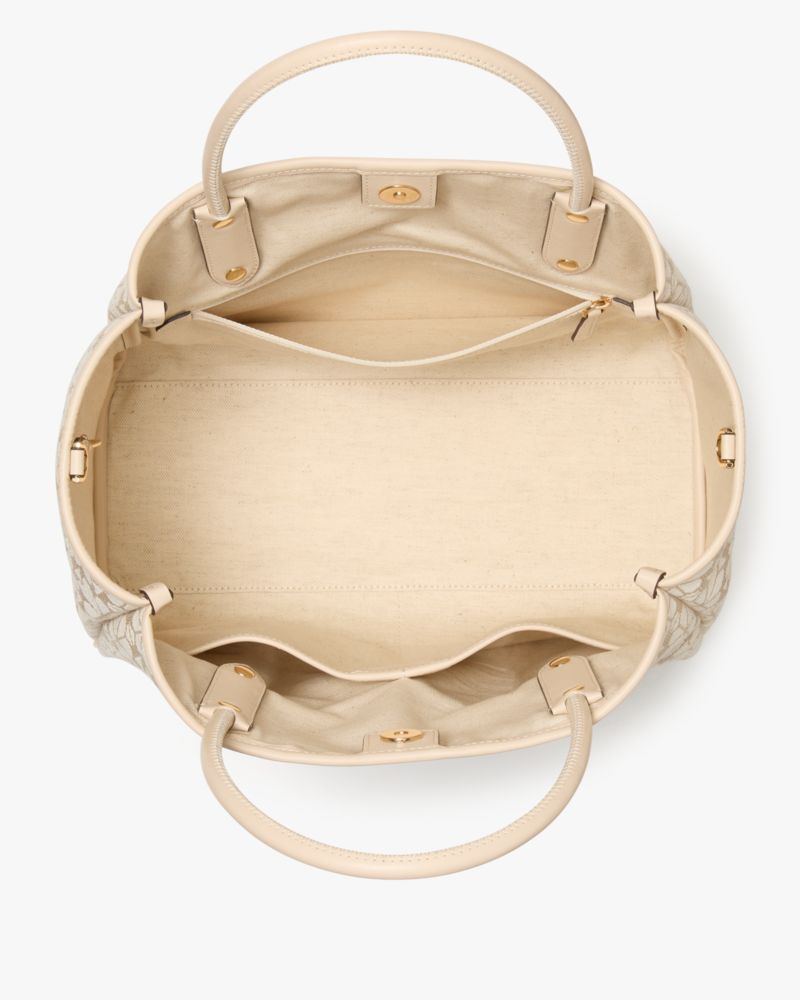 Kate Spade,スペード フラワー ジャカード ミディアム エブリシング トート,トートバッグ,ナチュラルマルチ