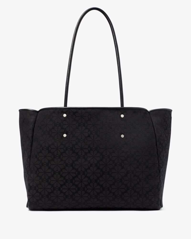 Kate Spade,スペード フラワー ジャカード ラージ エブリシング トート,トートバッグ,ブラックマルチ
