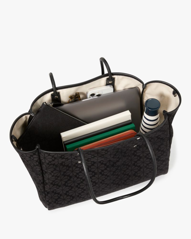 Kate Spade,スペード フラワー ジャカード ラージ エブリシング トート,トートバッグ,