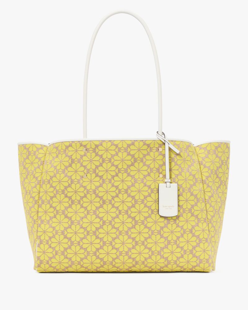 Kate Spade,スペード フラワー ジャカード ラージ エブリシング トート,トートバッグ,イエローマルチ