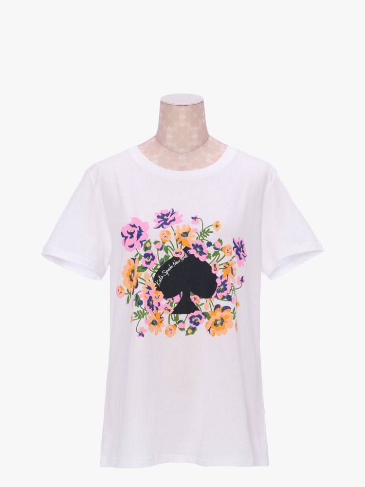 Kate Spade,キャンディッド フラワー ノベルティ Tシャツ,ウェア,フレッシュホワイト