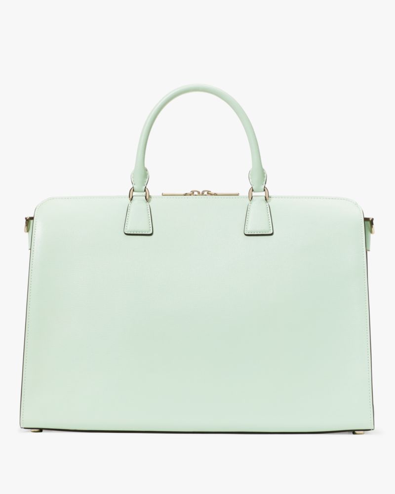 Kate Spade,Serena Laptop Bag,Leather,Briefcase,Logo,Metal,Adjustable,Work,Green