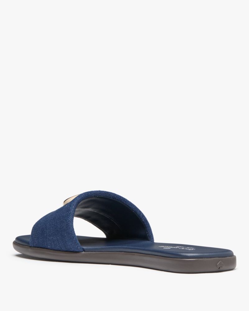 Kate Spade,Kendall Denim Slide Sandal,Navy
