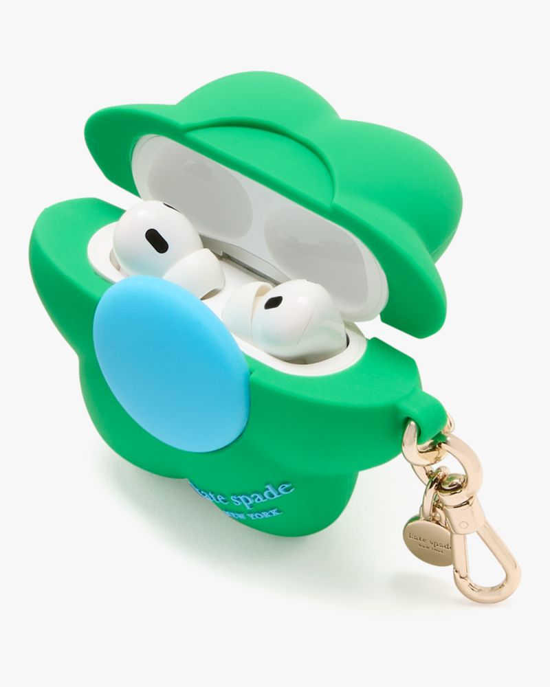 Kate Spade,Silicone Flower Airpods Pro Gen 2 Case,Green