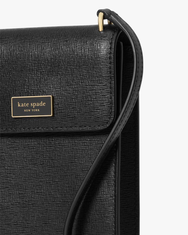 Kate Spade,Serena Phone Crossbody,Leather,Crossbody,Faux Leather,Logo,Casual,Black