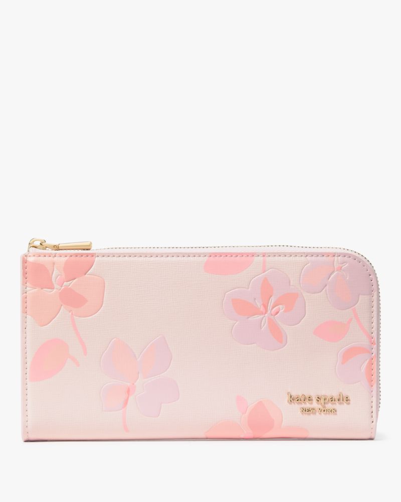 Kate Spade,デヴィン スプリング パンジー ジップ アラウンド コンチネンタル ウォレット,長財布,ブラッシュクラウドマルチ