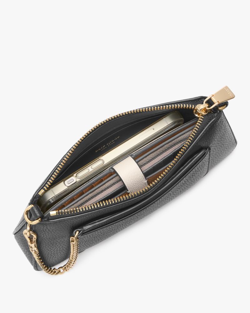 Kate Spade,Ava Pochette,Leather,Shoulder Bag,Chain Detail,Color Block,Logo,Word Embellishment,Casual,Olive