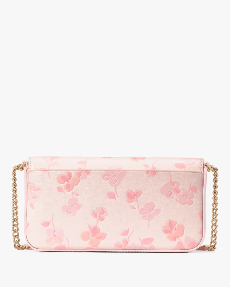 Kate Spade,Serena Spring Pansies Chain Wallet,Crossbody,Metal,Logo,Casual,Pink