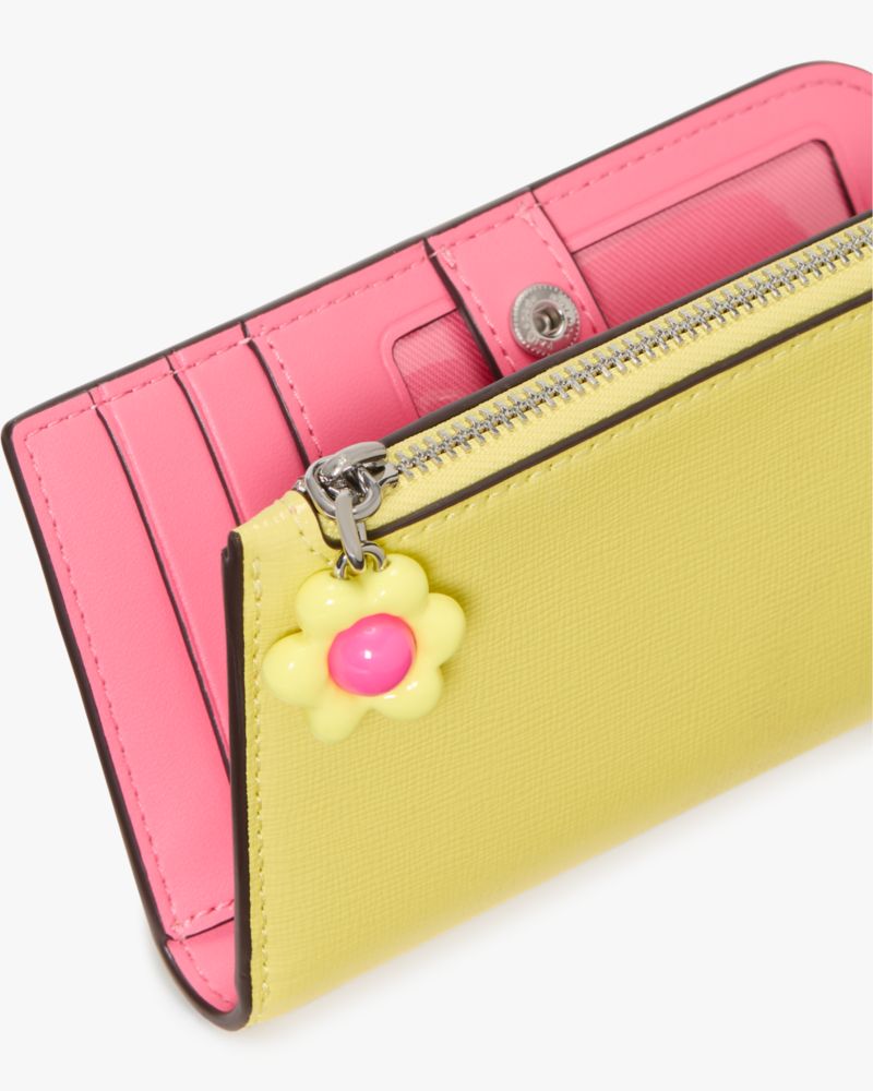 Kate Spade,Devin Small Slim Bifold Wallet,Yellow