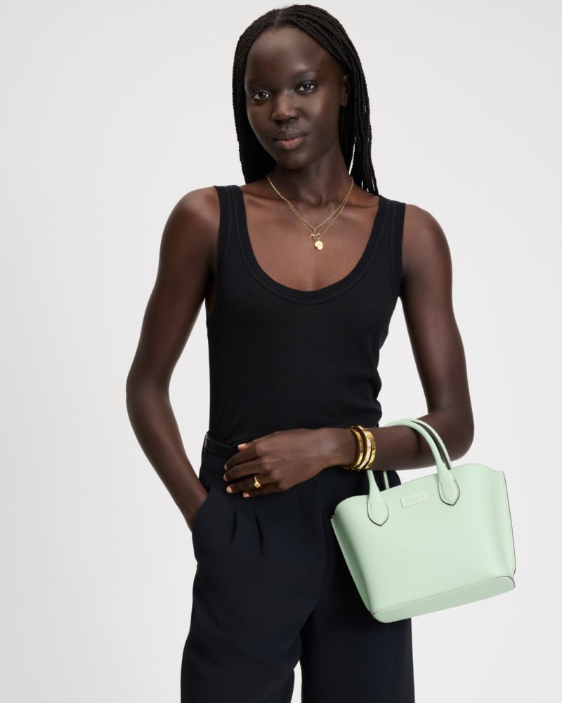 Kate Spade,Suite Crossbody Tote,Tote,Logo,Metal,Adjustable,Work,Green