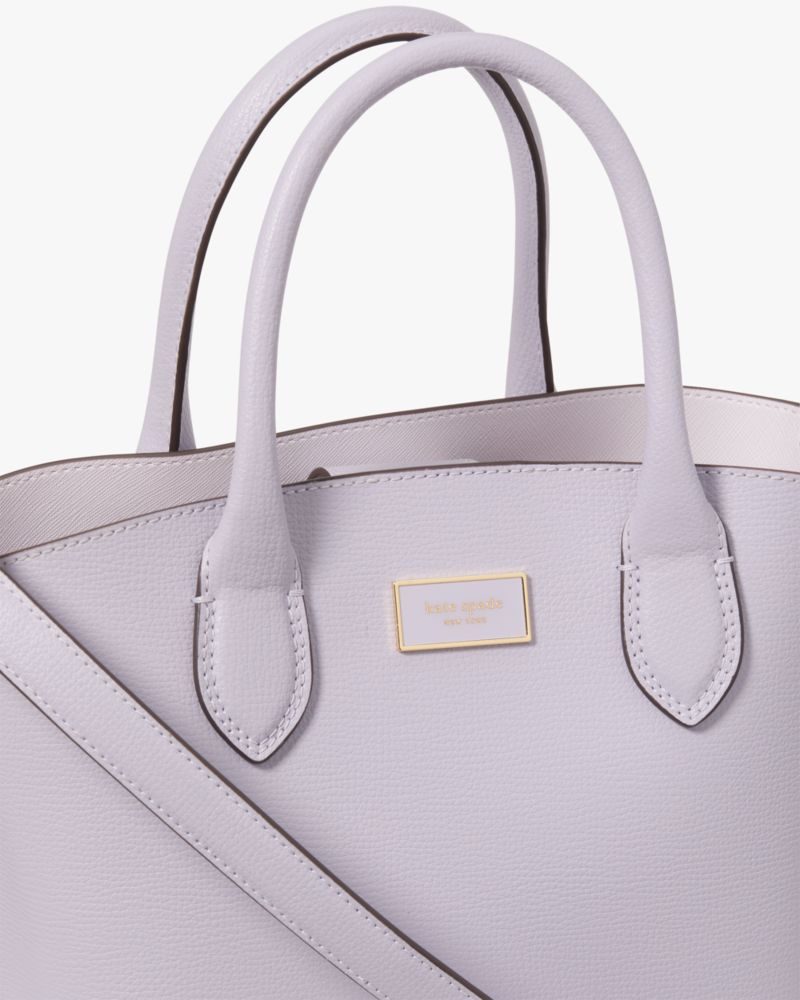 Kate Spade,Suite Crossbody Tote,Tote,Metal,Logo,Adjustable,Work,Lavender