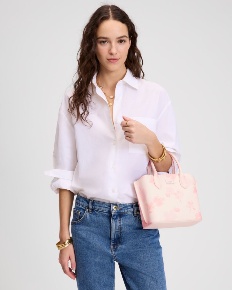 Kate Spade,Suite Spring Pansies Crossbody Tote,Pink