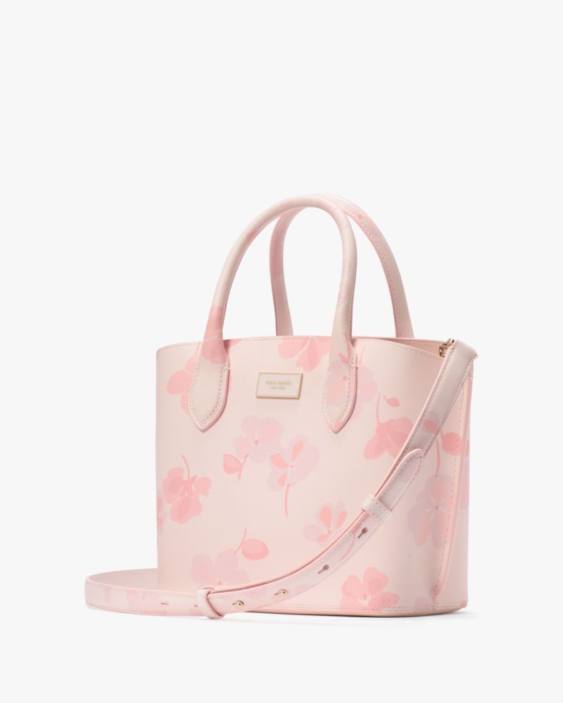 Kate Spade,Suite Spring Pansies Crossbody Tote,Pink