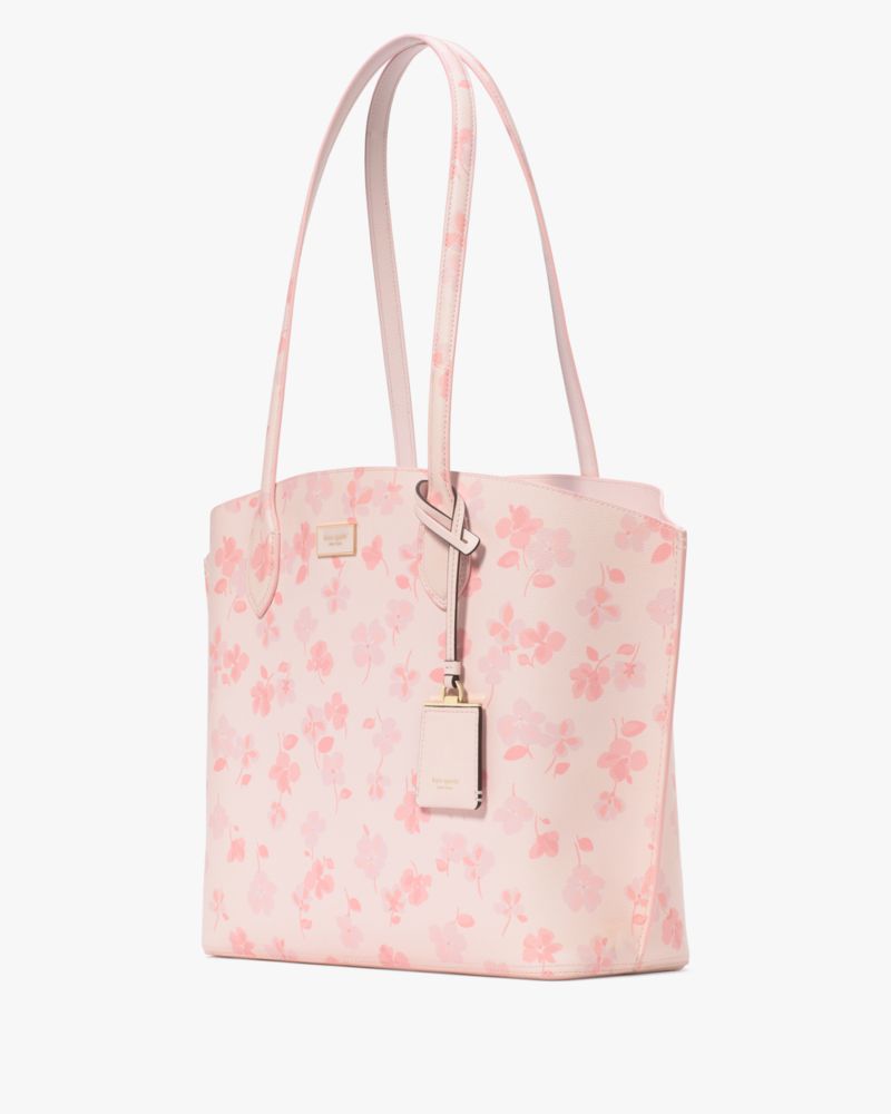 Kate Spade,Suite Spring Pansies Tote,Cream