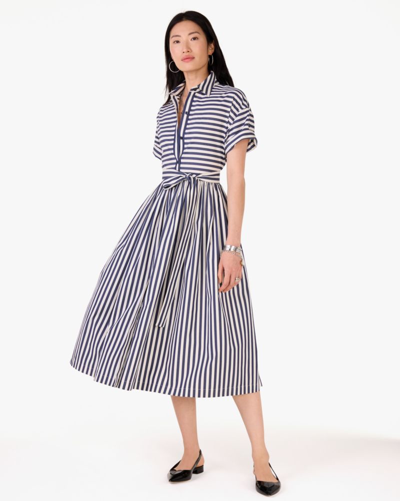 Striped Midi Shirt Dress