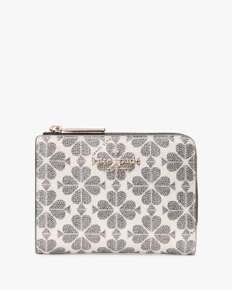 Kate Spade,スペード フラワー スモール L-ジップ ウォレット,財布小物,ブラックマルチ