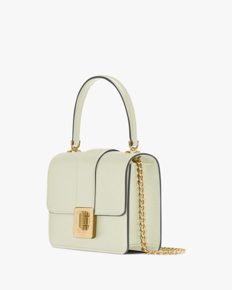 Kate Spade,Phoebe Turnlock Mini Flap Crossbody,Leather,Satchel,Logo,Gold Metal,Day Party,Work,