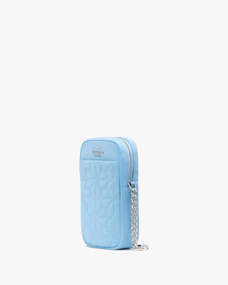 Kate Spade,スペード フラワー キルテッド ポリー ノース サウス フォン クロスボディ,テック,モントークブルー
