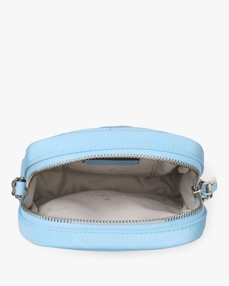 Kate Spade,スペード フラワー キルテッド ポリー ノース サウス フォン クロスボディ,テック,モントークブルー