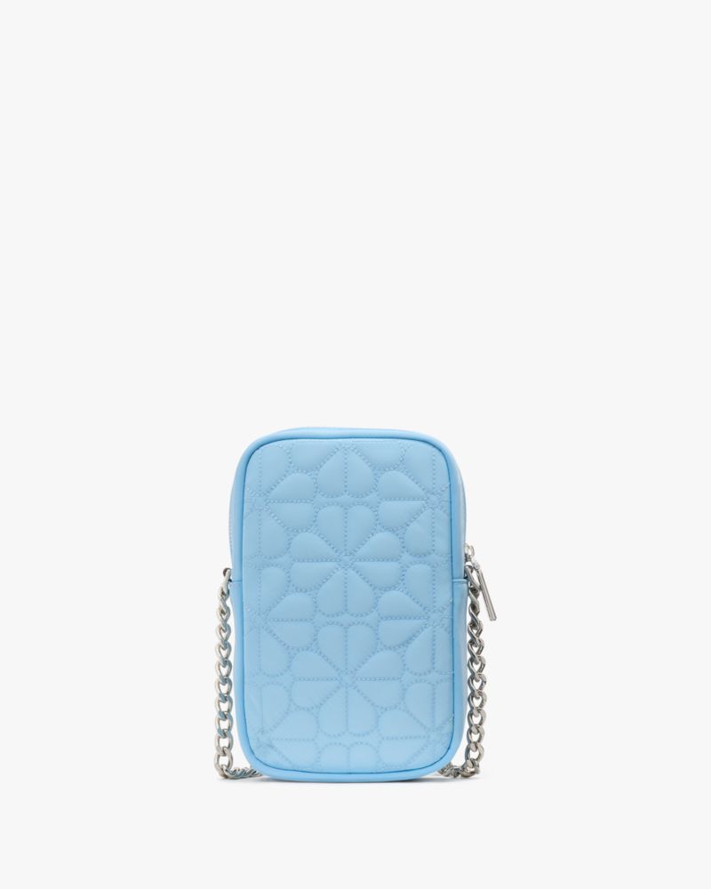 Kate Spade,スペード フラワー キルテッド ポリー ノース サウス フォン クロスボディ,テック,モントークブルー