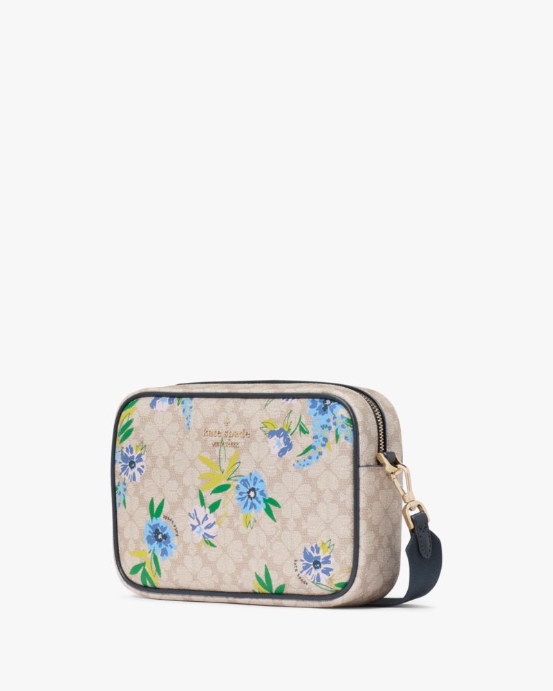 Kate Spade,Spade Flower Floral Camera Bag,Camera Bag,Piping,Metal,Casual,Beige