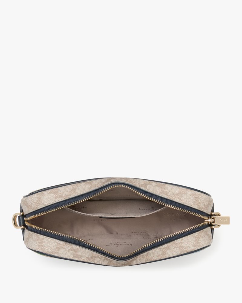 Kate Spade,Spade Flower Floral Camera Bag,Camera Bag,Piping,Metal,Casual,Beige