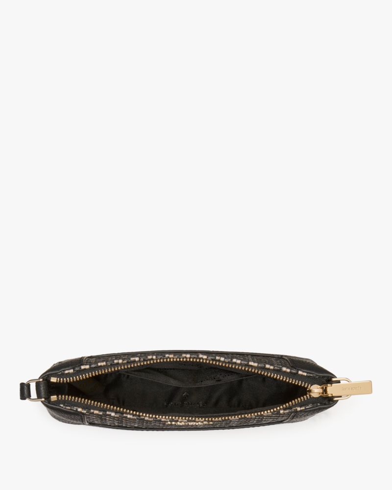 Kate Spade,Lena Straw Convertible Wristlet,Black