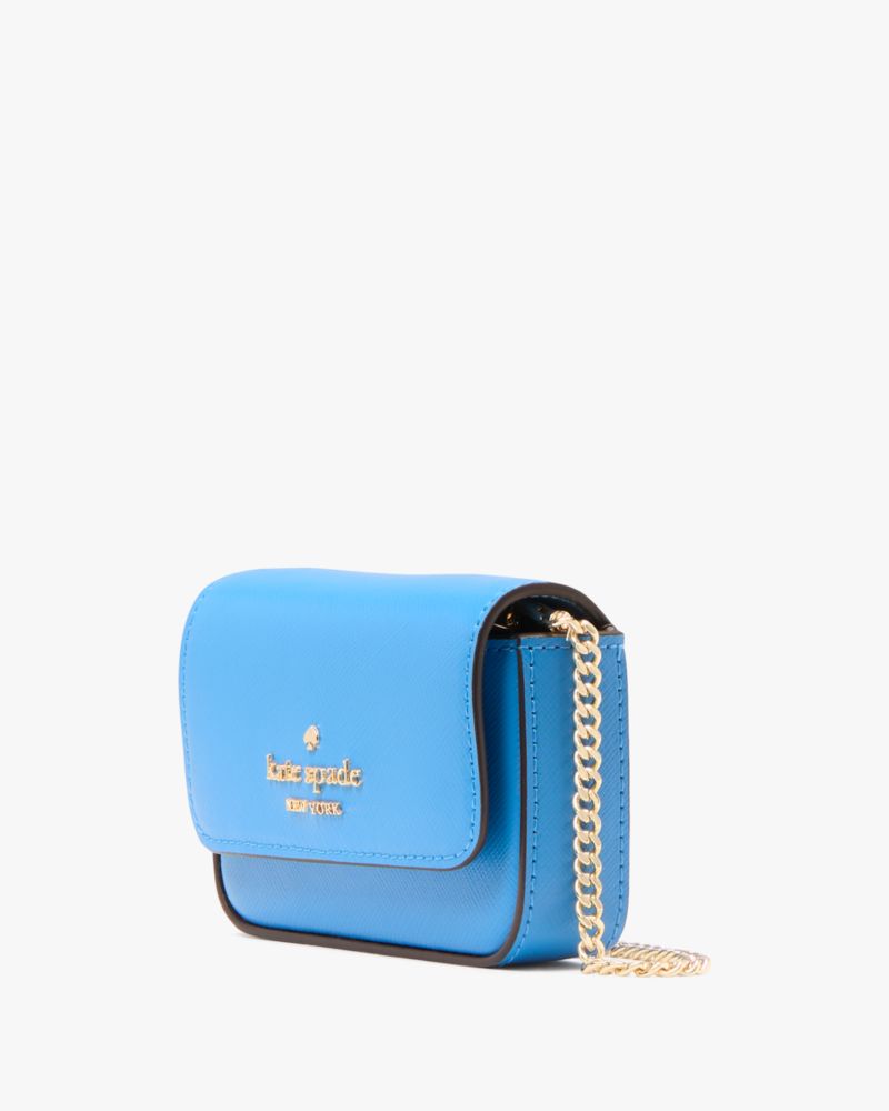 Kate Spade,Madison Card Case Crossbody,Leather,Card Case,Metal,Logo,Casual,Blue
