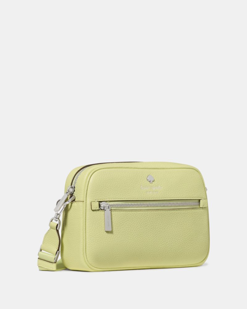 Kate Spade,Emma Colorblock Pebbled Leather Large Crossbody,Leather,Camera Bag,Logo,Color Block,Metal,Casual,Green