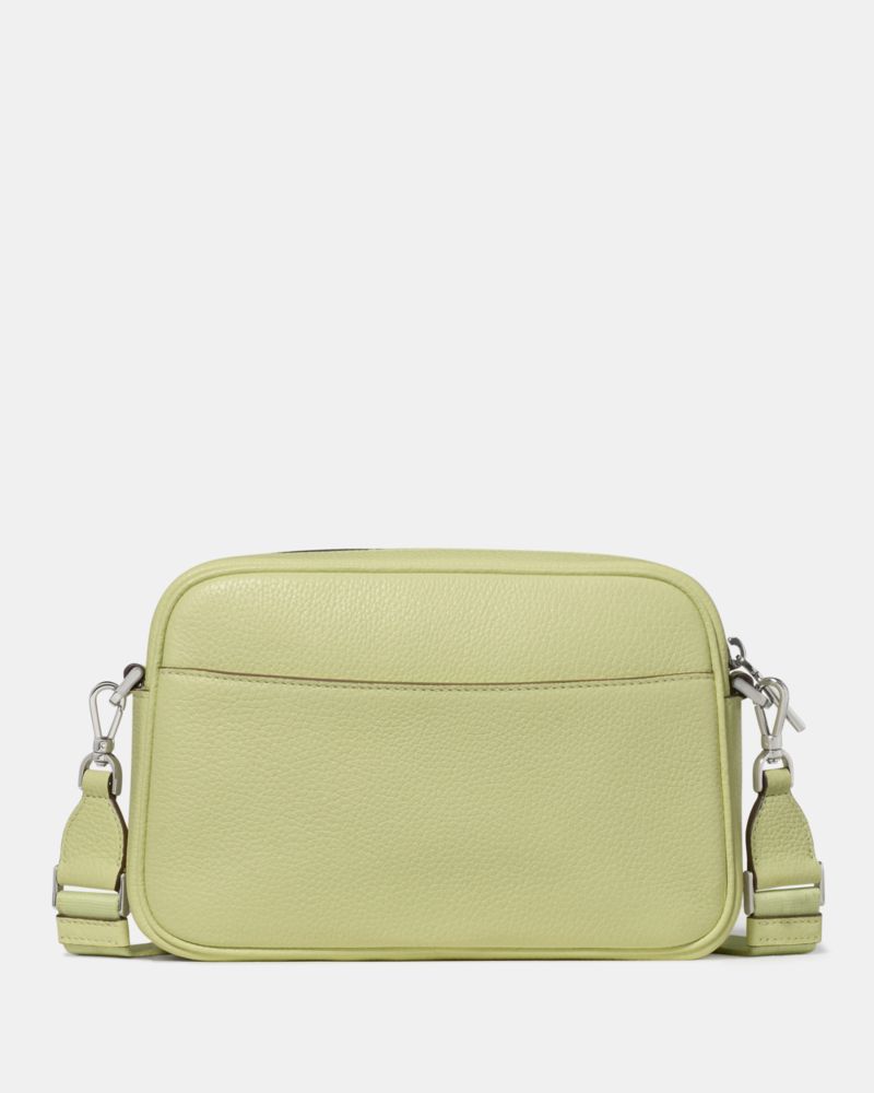 Kate Spade,Emma Colorblock Pebbled Leather Large Crossbody,Leather,Camera Bag,Logo,Color Block,Metal,Casual,Green