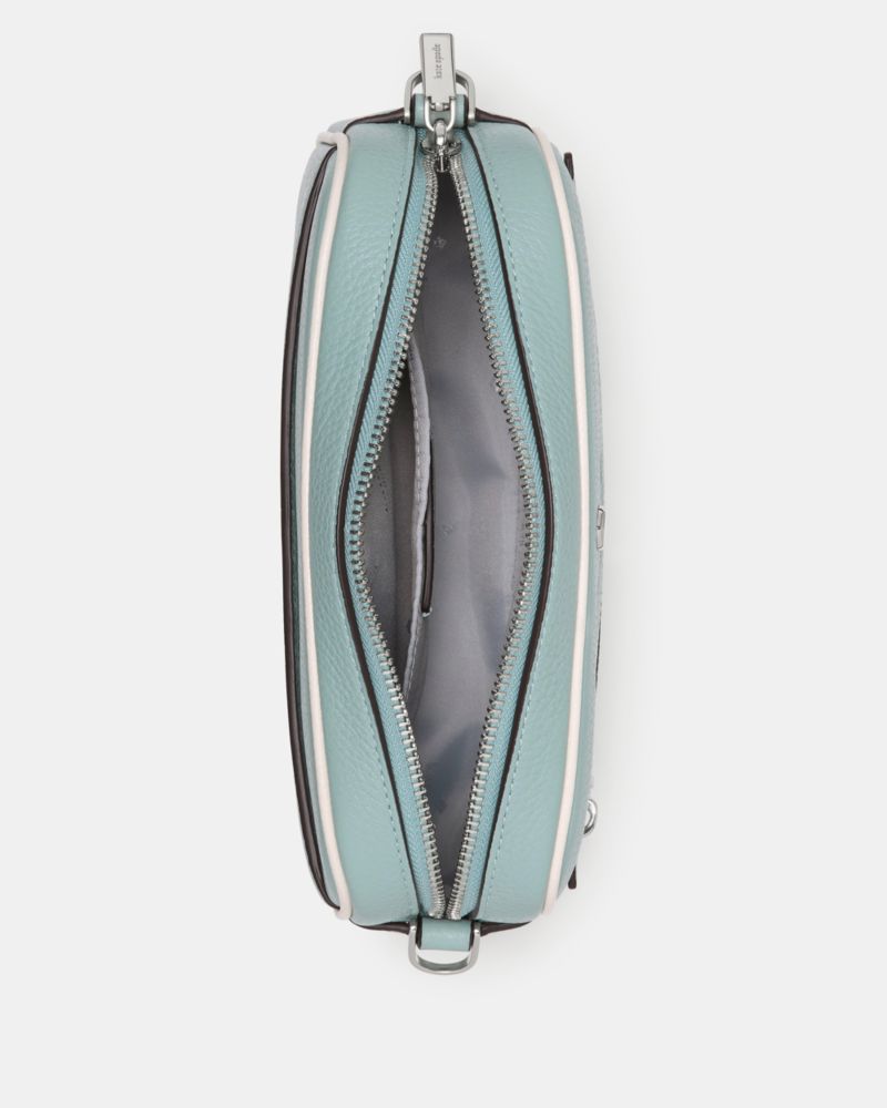 Kate Spade,Emma Colorblock Pebbled Leather Large Crossbody,Leather,Camera Bag,Logo,Color Block,Metal,Casual,Blue