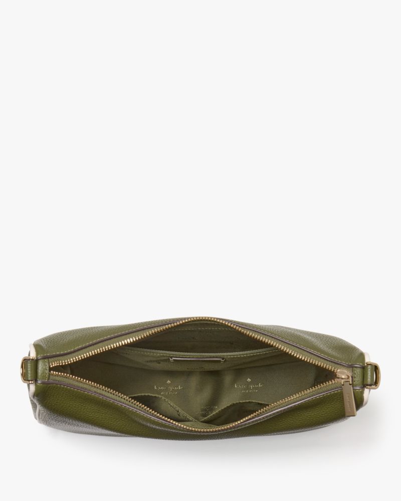 Kate Spade,Emma Large Crossbody,Leather,Crossbody,Logo,Metal,Gold Metal,Casual,Olive
