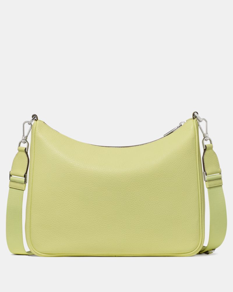 Kate Spade,Emma Large Crossbody,Leather,Crossbody,Logo,Metal,Gold Metal,Casual,Green