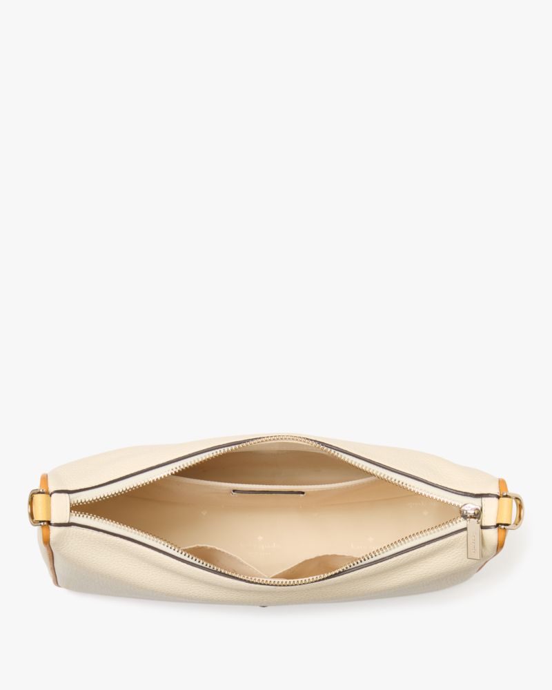 Kate Spade,Emma Large Crossbody,Leather,Crossbody,Logo,Metal,Gold Metal,Casual,Cream