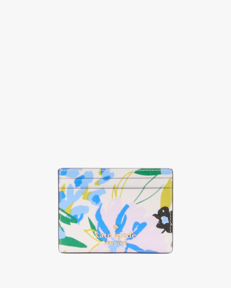 Kate Spade,マディソン フェスティバル フローラル プリンテッド スモール スリム カード ホルダー ボックスセット,財布小物,クリームマルチ