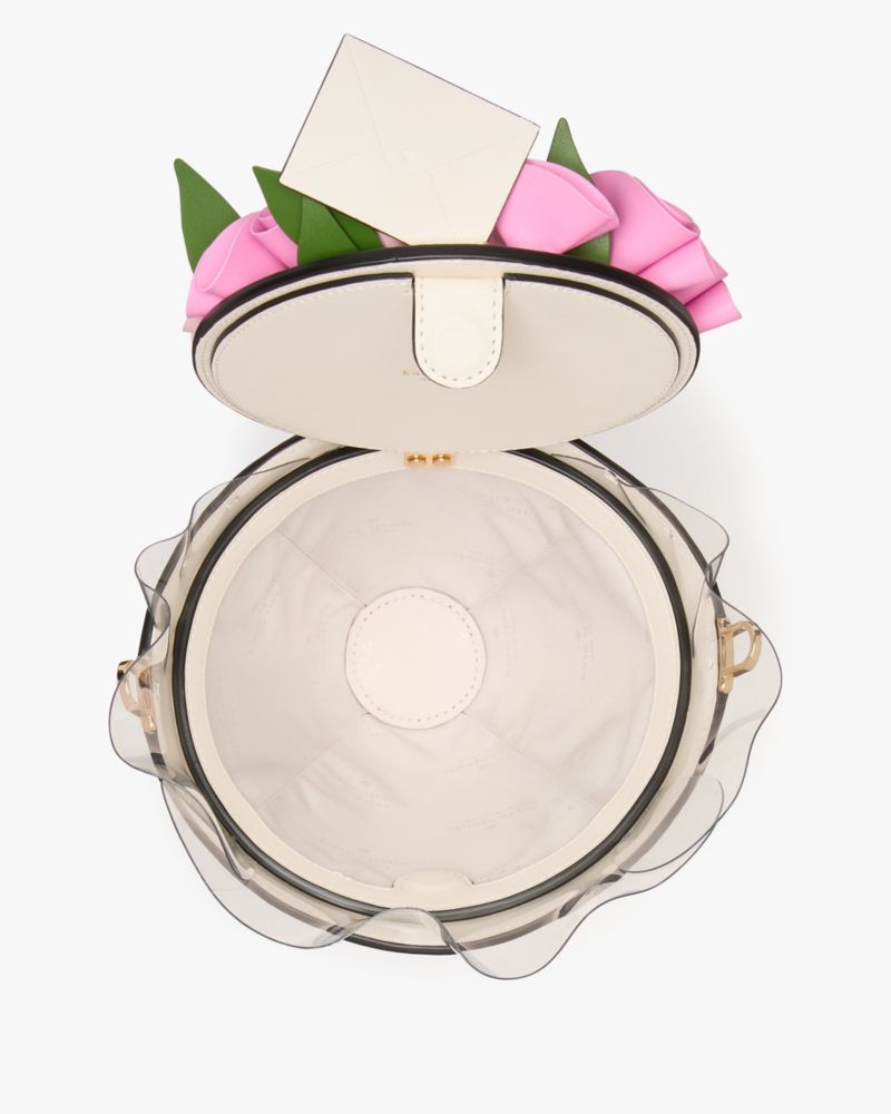 Kate Spade,Flora Flower Bouquet Crossbody,Leather,Crossbody,3D Embellishment,Embroidered,Day Party,Multi Color