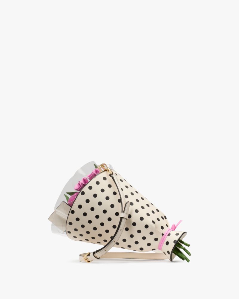 Kate Spade,Flora Flower Bouquet Crossbody,Leather,Crossbody,3D Embellishment,Embroidered,Day Party,Multi Color