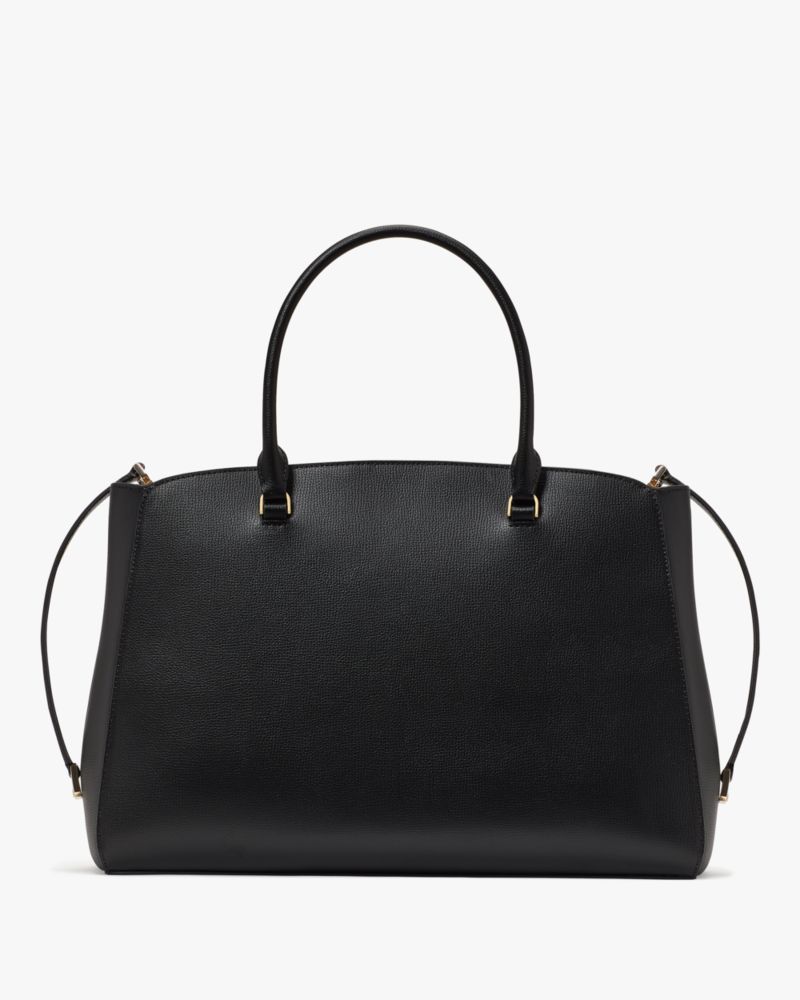 Kate Spade,Phoebe Commuter Tote,Leather,Tote,Gold Metal,Work,Black