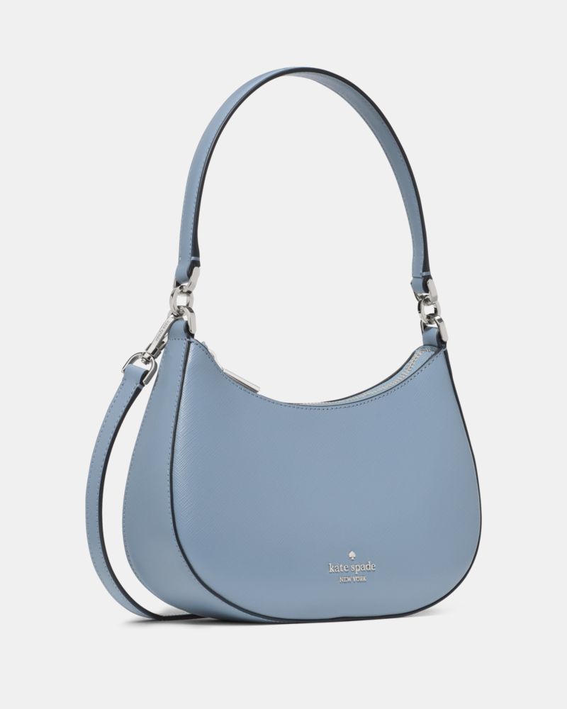 Kate Spade,Paige Shoulder Bag,Crossbody,Logo,Metal,Gold Plated,Casual,Blue