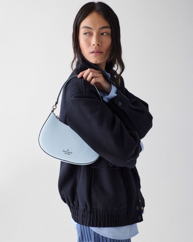 Kate Spade,Paige Shoulder Bag,Crossbody,Logo,Metal,Gold Plated,Casual,Blue