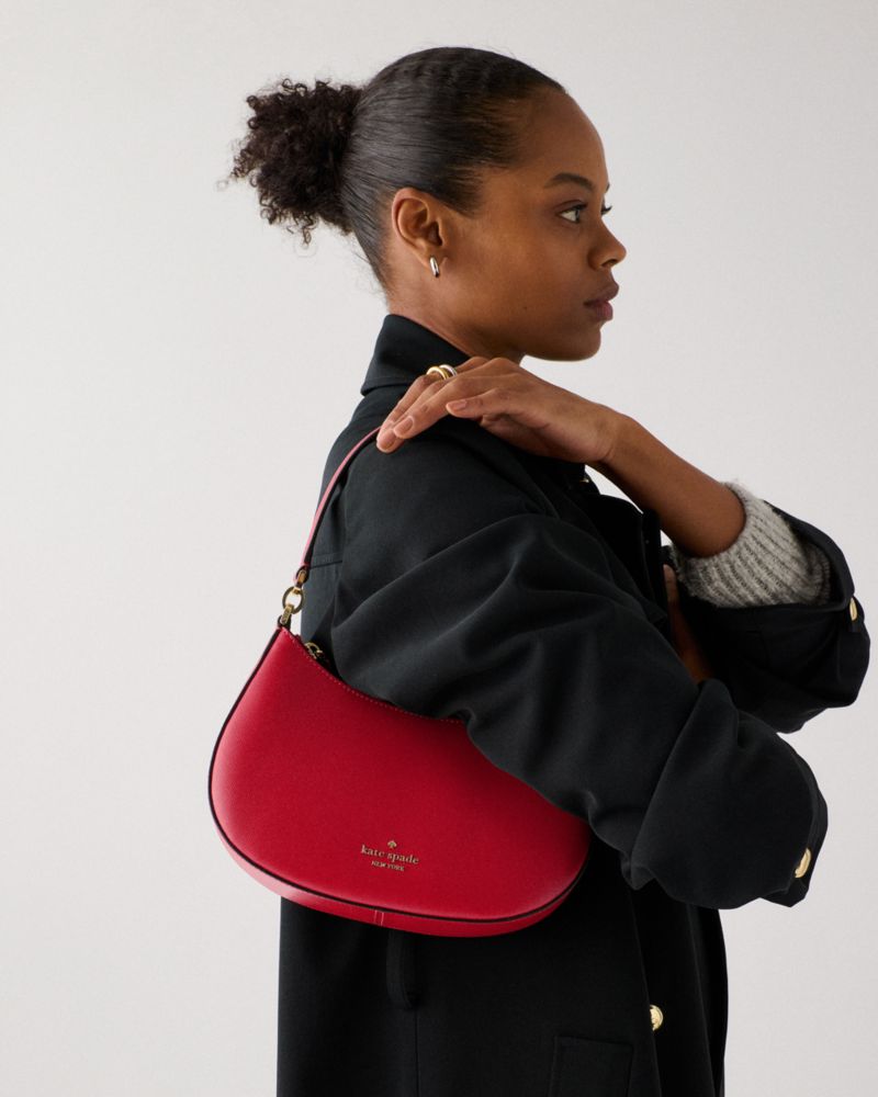 Kate Spade,Paige Medium Convertible Crossbody,Crossbody,Logo,Metal,Gold Plated,Casual,Maroon