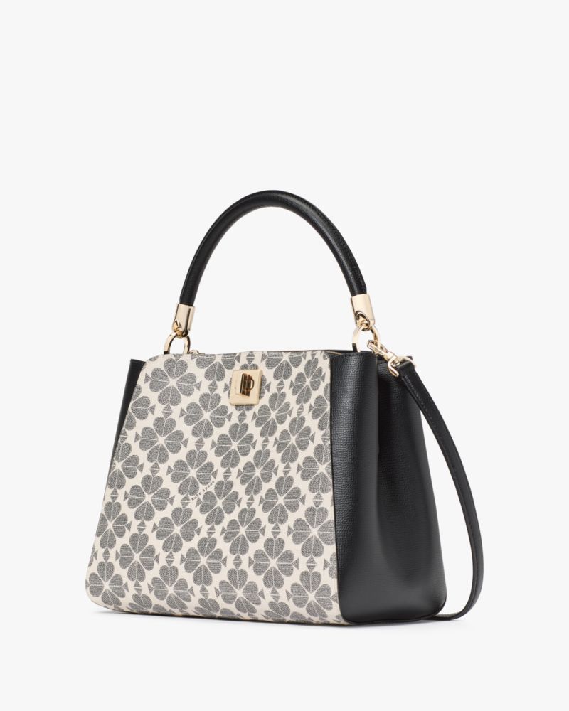 Kate Spade,Spade Flower Pvc Medium Top Handle Satchel,Satchel,Color Block,Mixed Media,Gold Metal,Day Party,Work,Multi Color