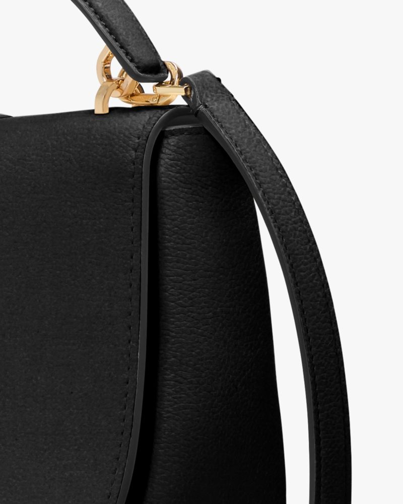 Kate Spade,Kayla Pebbled Leather Saddle Bag,Leather,Saddle Bag,Metal,Logo,Gold Metal,Day Party,