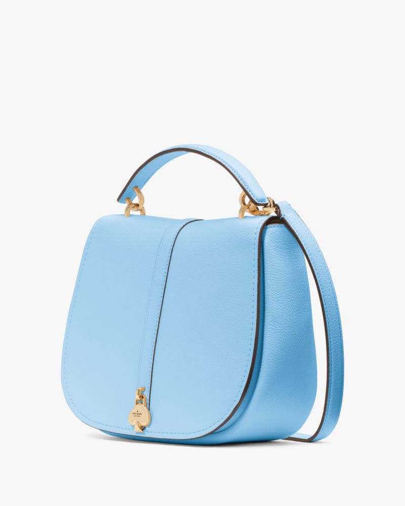 Kate Spade,Kayla Pebbled Leather Saddle Bag,Leather,Saddle Bag,Metal,Logo,Gold Metal,Day Party,