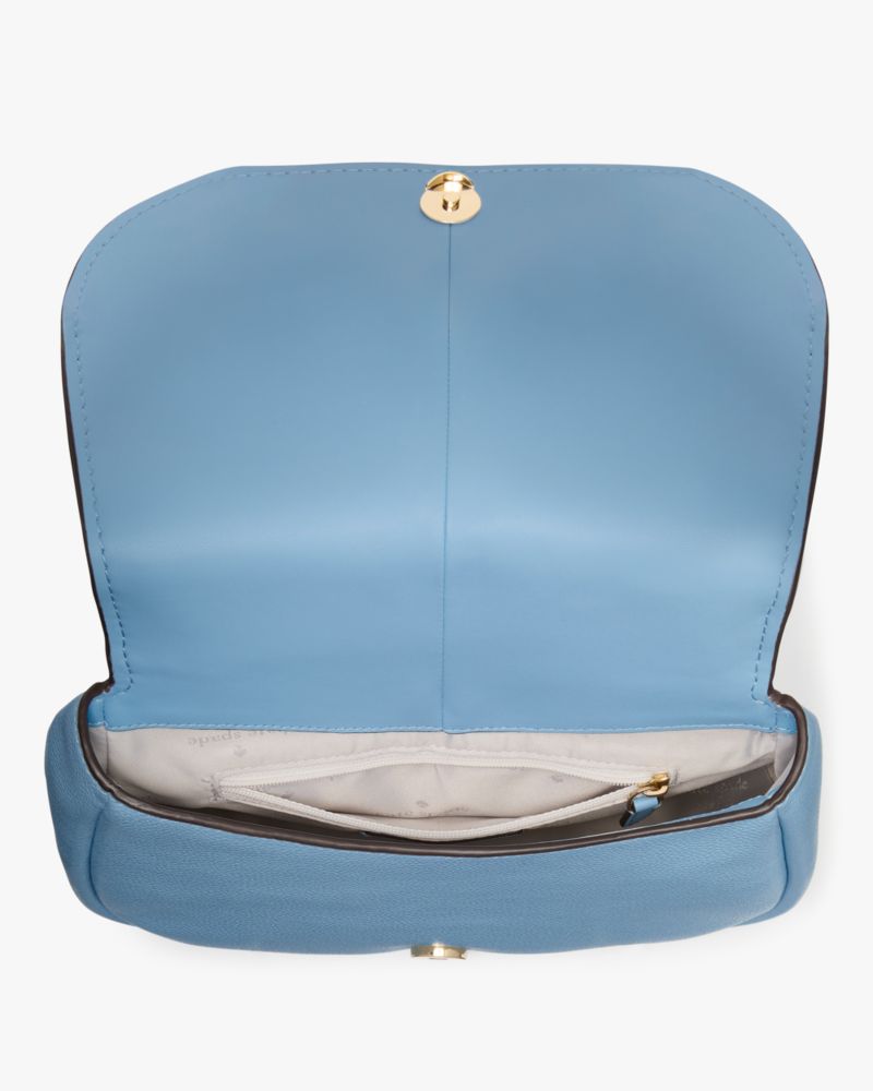 Kate Spade,Kayla Pebbled Leather Saddle Bag,Leather,Saddle Bag,Metal,Logo,Gold Metal,Day Party,