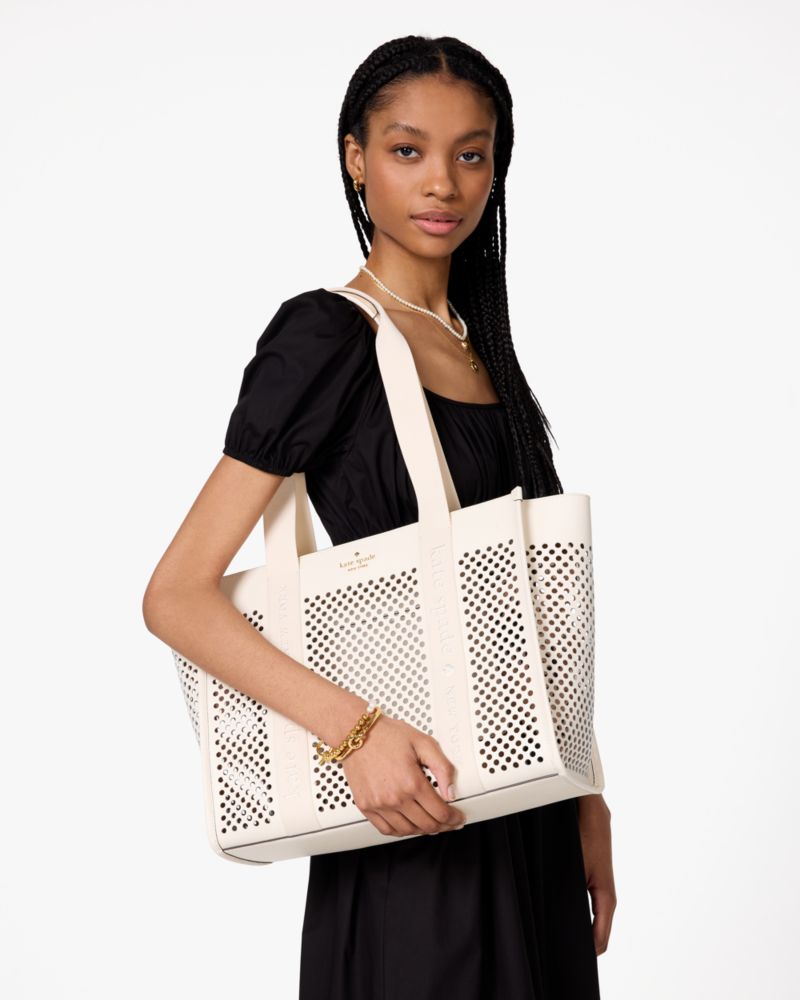 Kate Spade,Kip Perforated Leather Large Tote,
