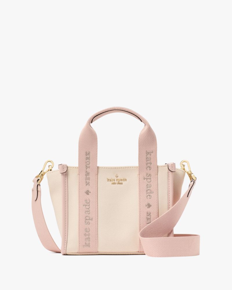 Kate Spade,Kip Canvas Mini Tote,Canvas,Tote,Color Block,Casual,Day Party,Pink